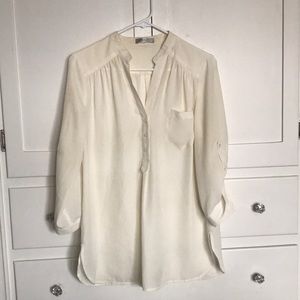 Cream flowy blouse